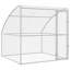  Dog Kennel With Storage Silver Galvanised Steel Pet Enclosure Housing