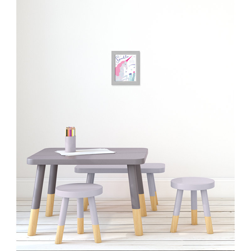 «Sparkle Unicorn», art encadré, H 10 po x l 8 po x P 0,63 po, Cadre argenté