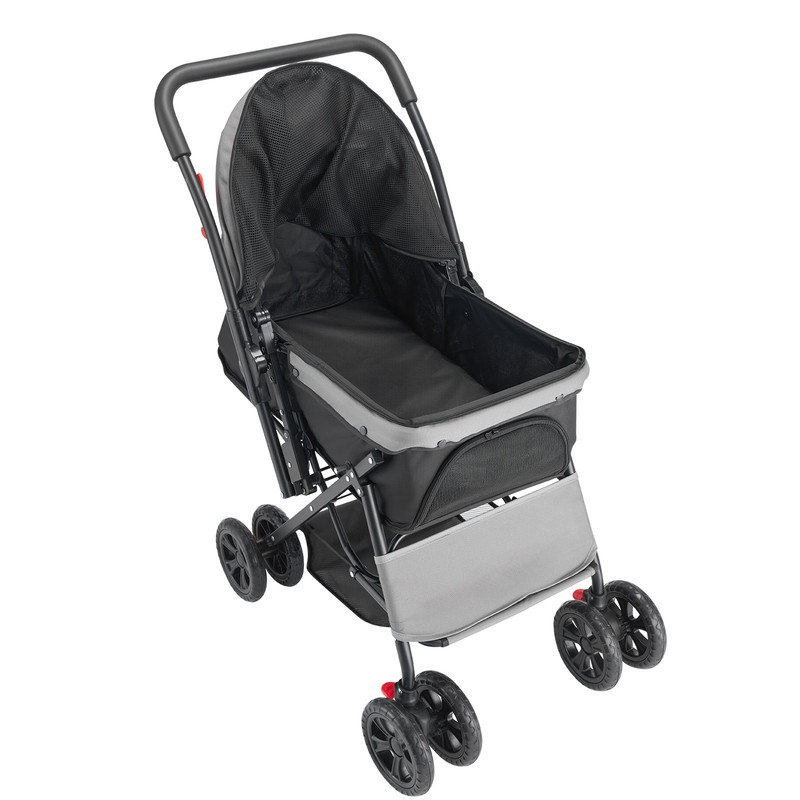 Poussette pliable pour animal de compagnie à 4 roues, poussette réversible pour chien de voyage, pouvant supporter jusqu'à 44 lb
