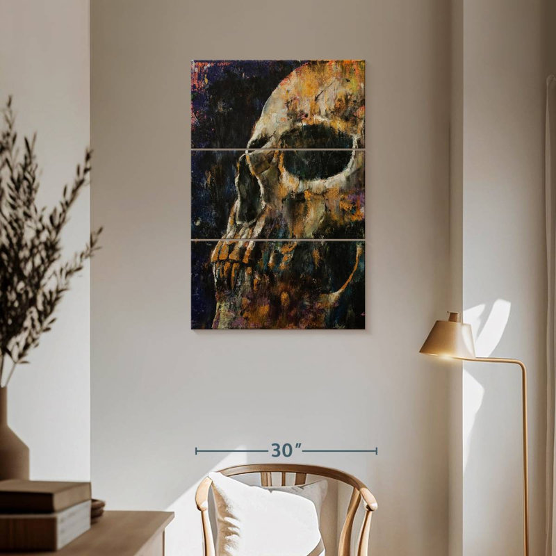 Hitzel Gold Skull, 57" H x 36" W