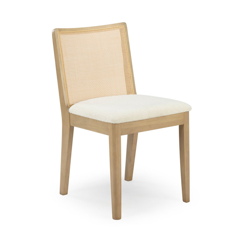 Chaise de salle à manger Elio, Blond / ivoire bouclé