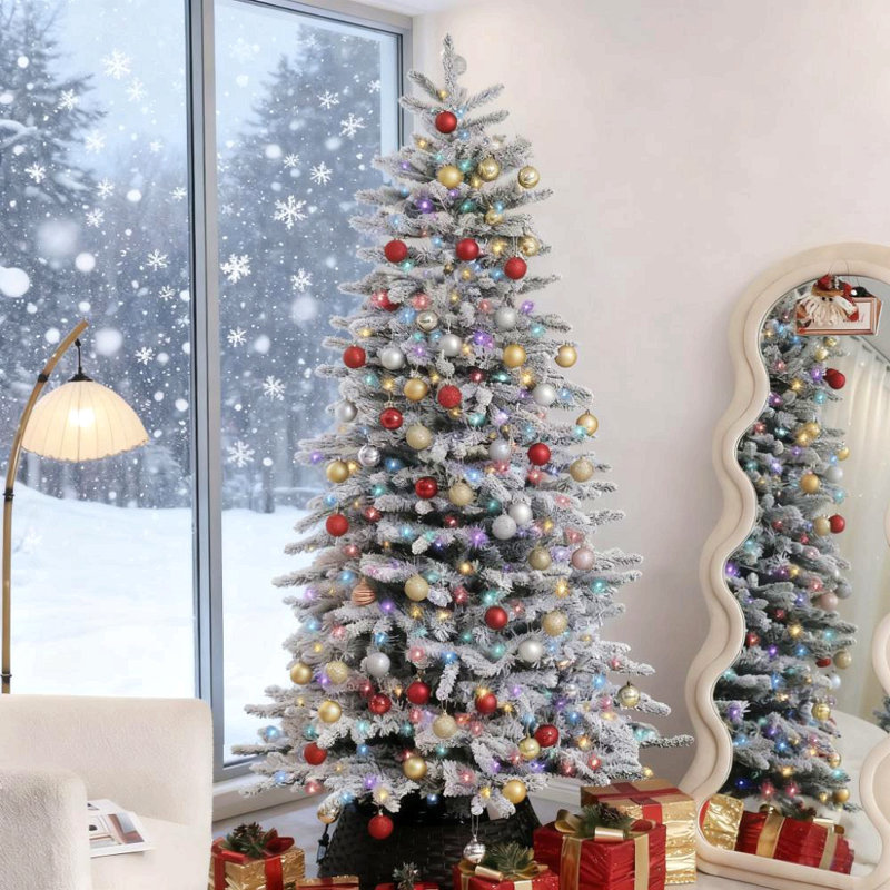 Arbre de Noël artificiel enneigé 7,5 pi, H 7,5 pi