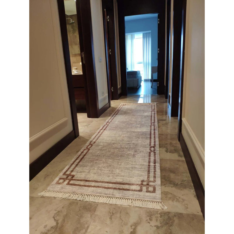 Tapis Maryemma avec envers antidérapant, Tapis de couloir 2 pi 7 po x 10 pi 6 po