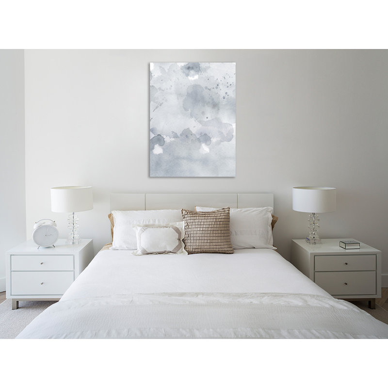 «Gray Blue Abstract», toile tendue par Leah Straatsma, H 32 po x l 24 po x P 1,5 po