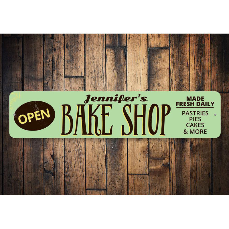 Plaque en aluminium Bake Shop, H 6 po x l 24 po x P 0,06 po