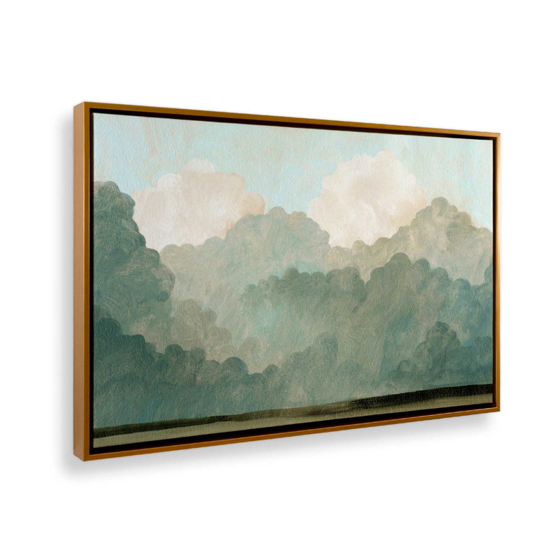Impression sur toile Layers of Mist and Foliage, H 12,75 po x l 18,75 po, Or poli
