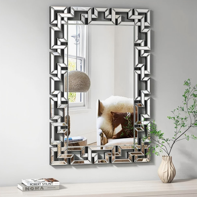 Miroir décoratif décoratif encadré en verre Sylvaine
