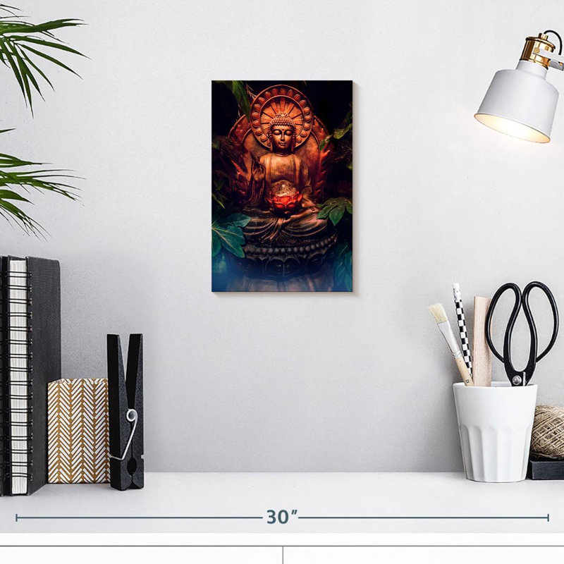Statue de Bouddha Adella, H 12 po x l 8 po
