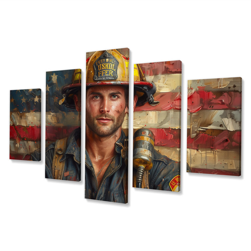 Ensemble de décoration murale Patriot Firefighter Hero II - Pompier