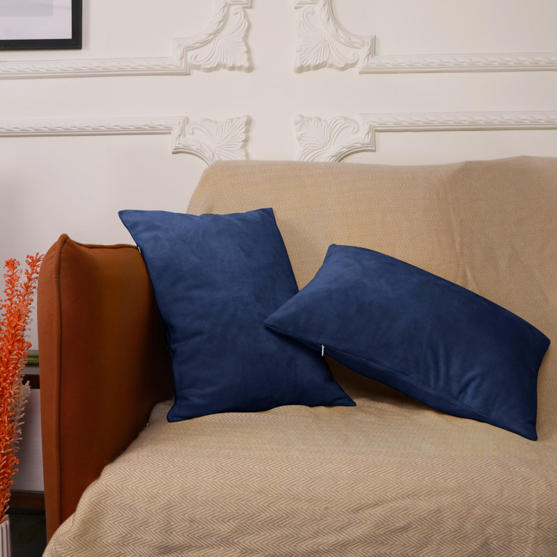 Velvet Pillowcase - Set of 2, King, Navy Blue