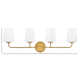 Fitz 4 Light Frosted Dimmable Vanity Light