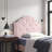 Blush Fabric Twin Size Tufted Headboard - Solid Wood Frame & Metal Legs, Adjustable Height With Nailhead Trim