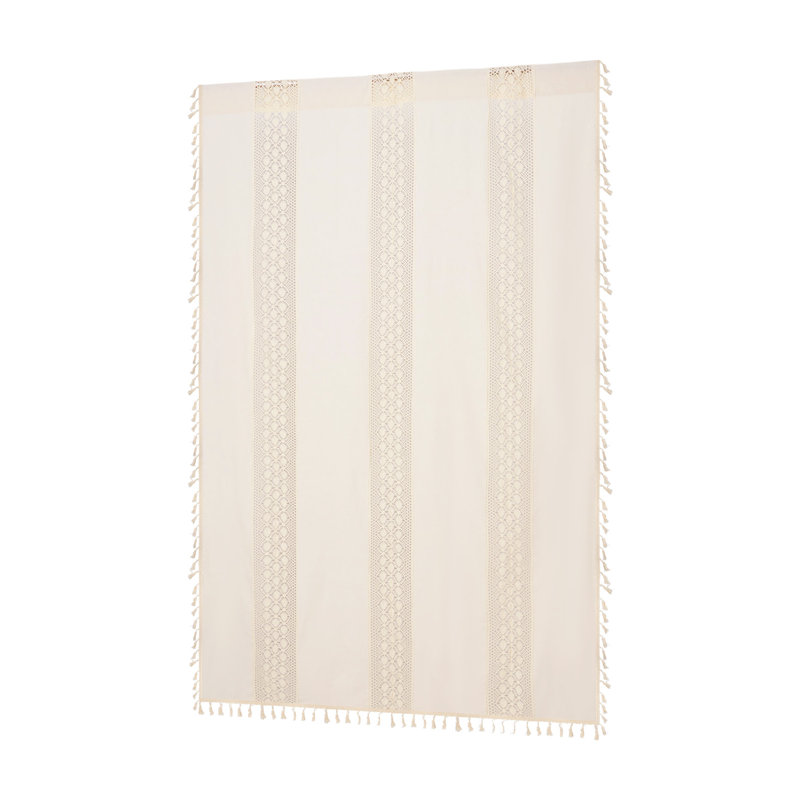 Bohemian Semi-sheer Curtain with Tassels, 150 cm Width x 240 cm Drop