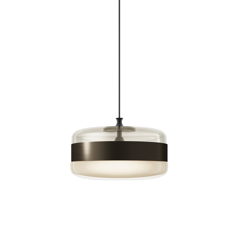 Futura Suspension G Crystal Copper Glossy Copper - Matt Black E26 Ul, 89" H x 16" W x 16" D, Matte Black, Amber/Brass