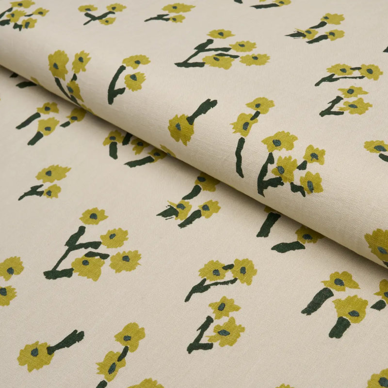 Tissu Schyacher X Caroline Z Hurley Rosie Posy, Jaune