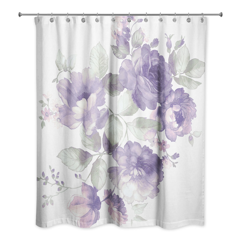 Rideau de douche simple Perine, Mauve
