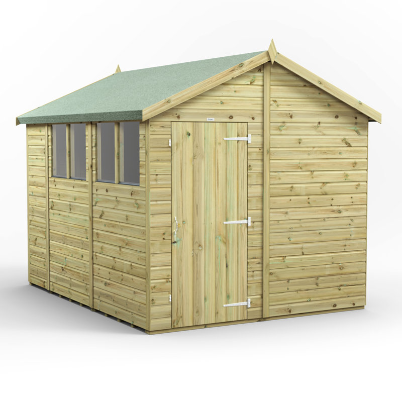 Powersheds 10 x 8ft Premium Pressure Treated Timber Apex Garden Shed