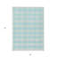 Tapis d'intérieur lavable à carreaux turquoise 5 pi x 8 pi Aqua