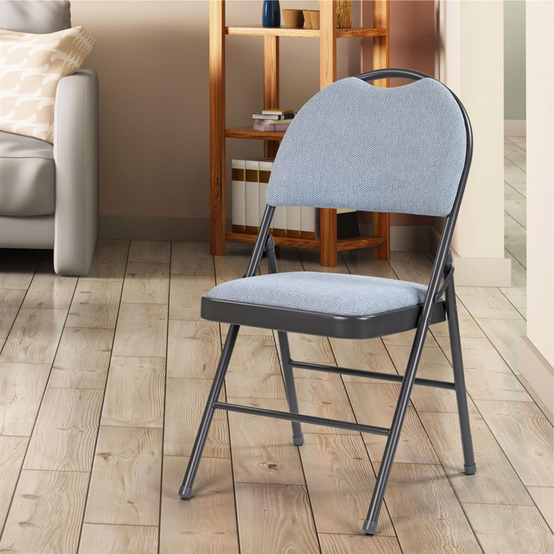 Fabric Padded Stackable Folding Chair Folding Chair, Blue