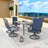 Outdoor 7-Piece Metal Patio Swivel Dining Set-1383027147