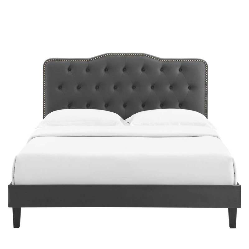 Modway Amber Platform Bed, Light Gray, King