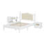 3 Pieces Bedroom Set With Wooden Bed Frame, 1 Vintage  Nightstand And 1 Makeup Vanity Set With Stool-961977447-961977434