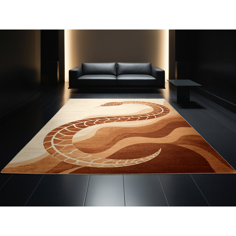 Tapis arc moderne et élégant lavable à la machine Titus Basilisk, 2 pi x 3 pi