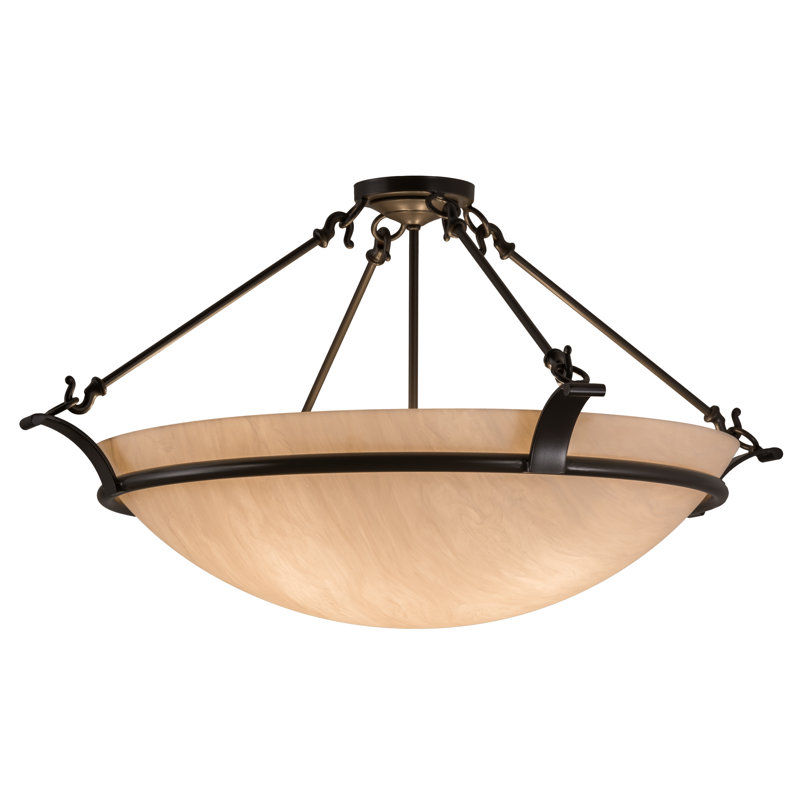 Luminaire bol suspendu unique à 4 lumières