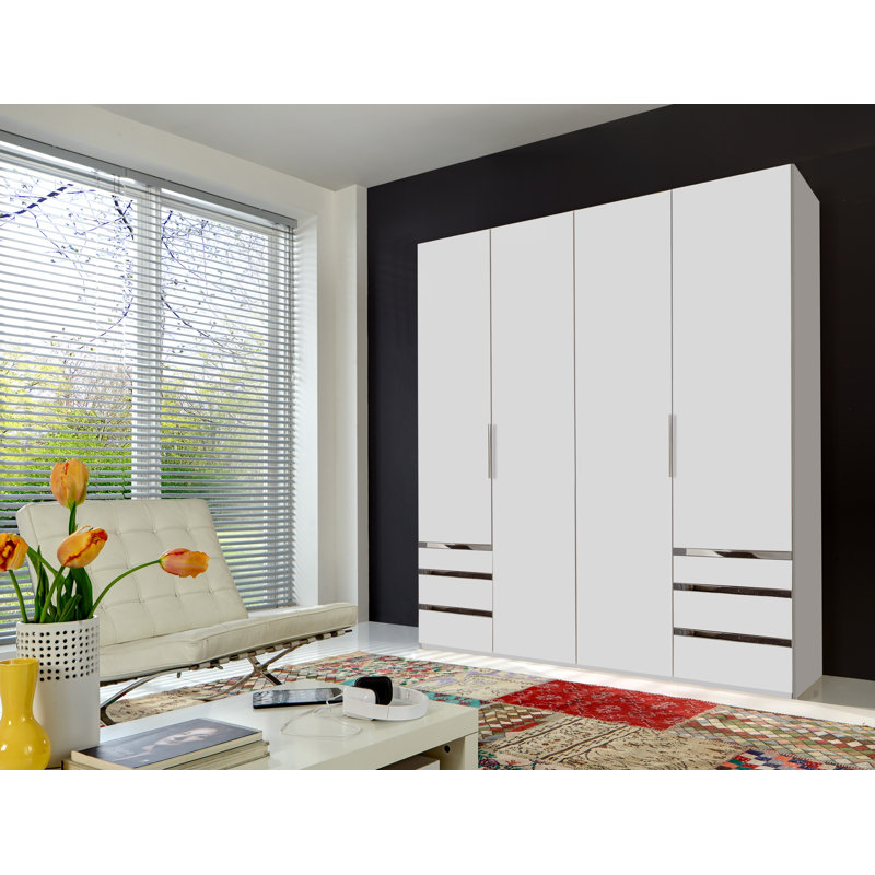 Aelia 4 Door Manufactured Wood Wardrobe, White