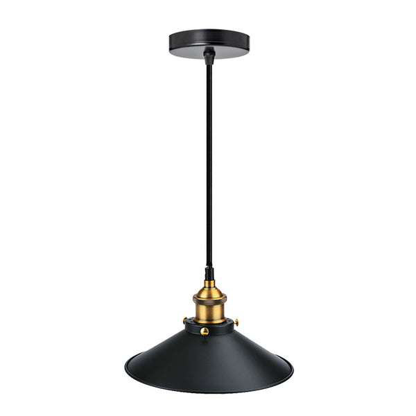 Modern Industrial Black Cone Pendant – Single E27 Ceiling Light, No