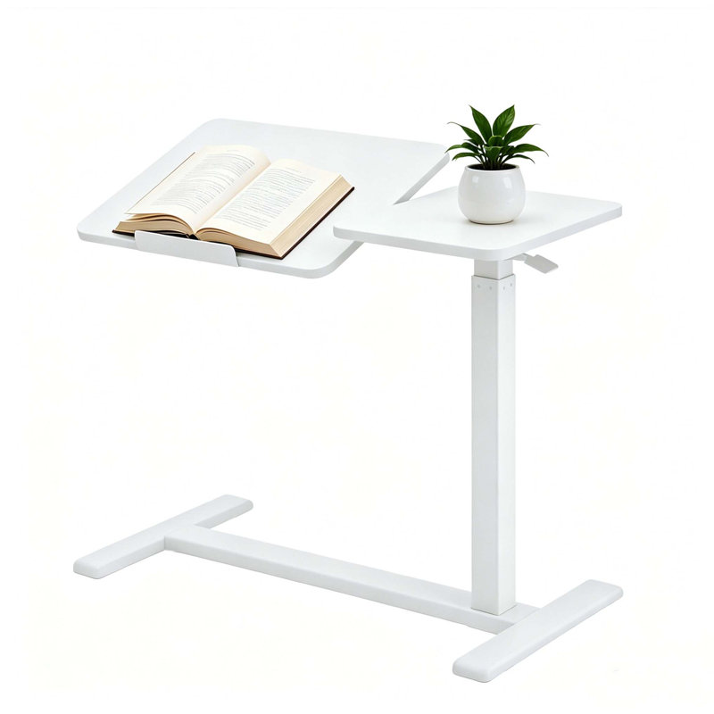 Mobile Adjustable Standing Desk, Blanc