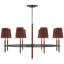 Bryant 8 - Light Solid Brass/Leather Chandelier by Thomas O'Brien