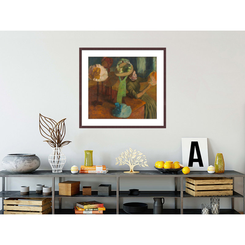 La boutique de chapellerie par Edgar Degas - Impression sur toile, H 33,5 po x l 36,13 po