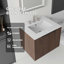 Meuble-lavabo moderne flottant avec comptoir en marbre de culture et portes à fermeture douce-133668303