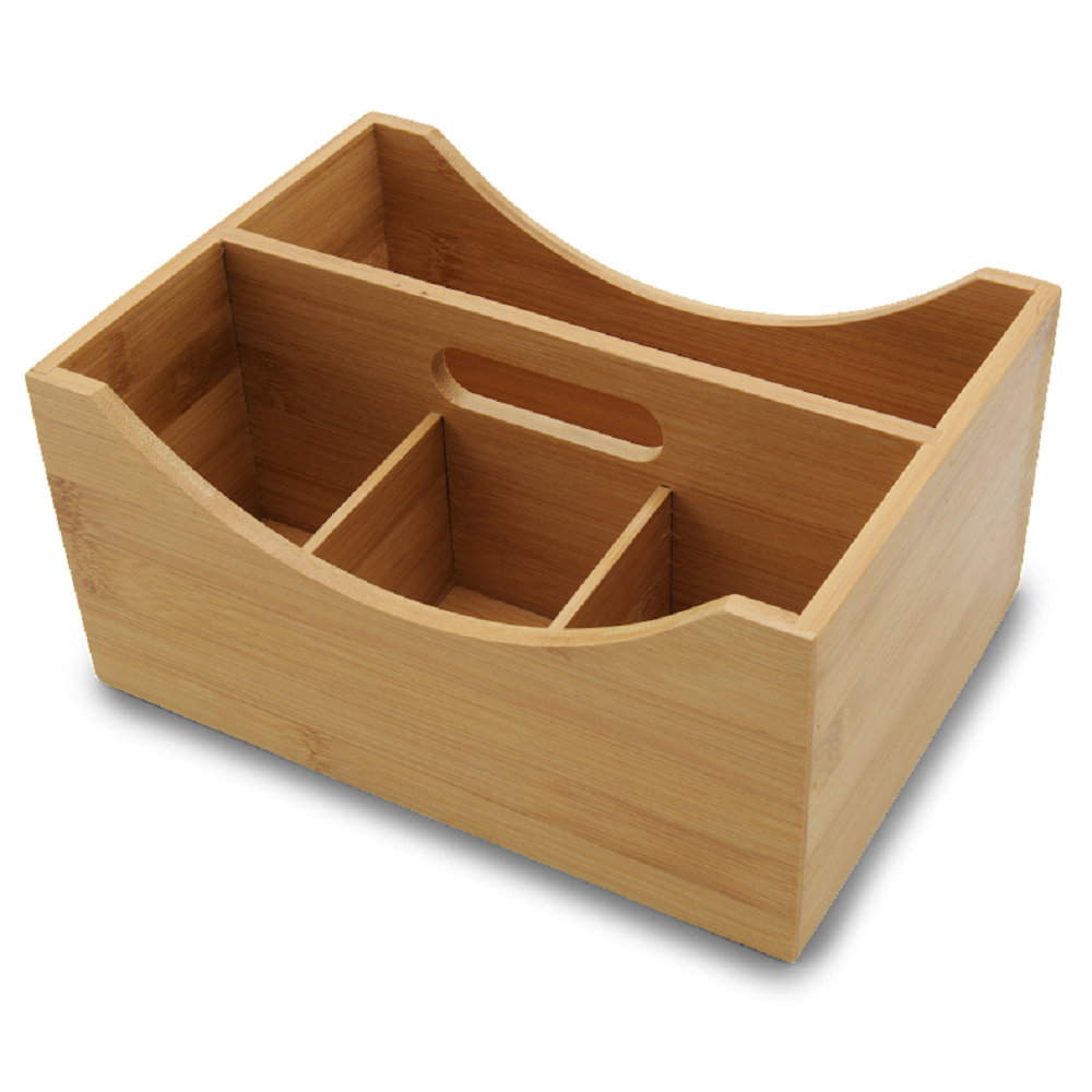 Cal-Mil 4-Slot Natural Bamboo Cup and Lid Organizer - 4 1/2W x 20