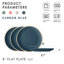 Service de vaisselle en céramique Morandi de Ebern Designs, paquet de 4, ensemble de 4 assiettes plates en carbone bleu mat parfait pour la cuisine, le patio et les ensembles repas-708392872