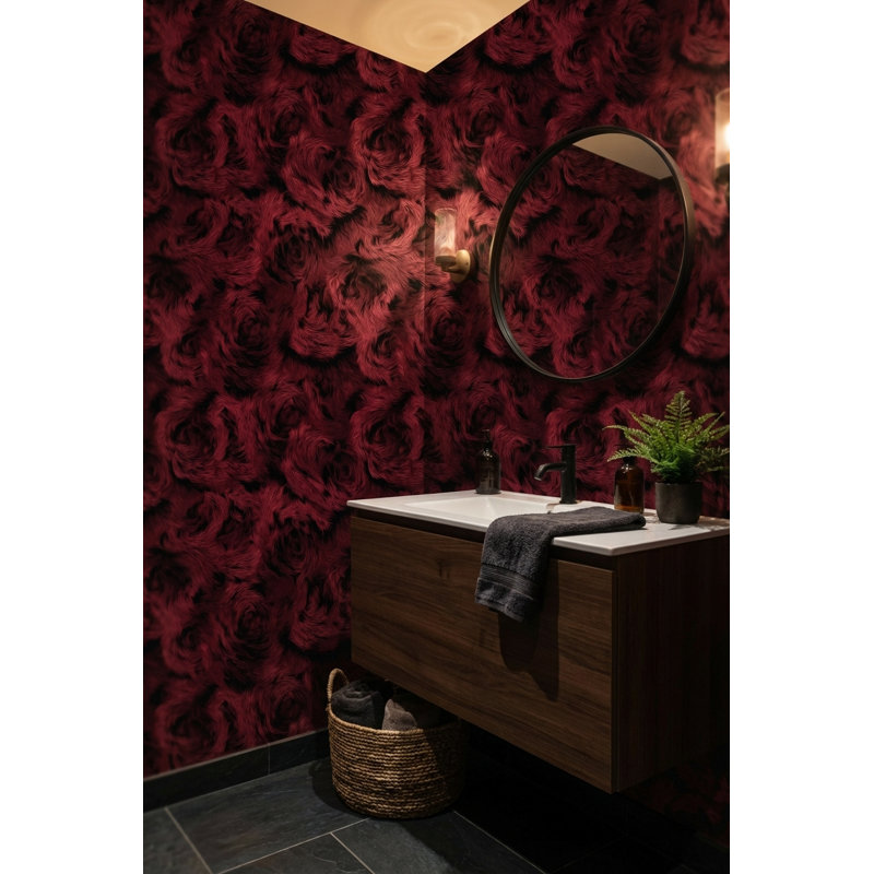 Abstract Pattern Wallpaper Dark Red Textured Mural
