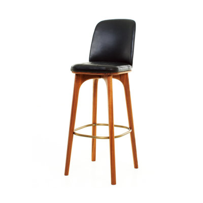 Utility Upholstered Stool with Solid Wood Frame