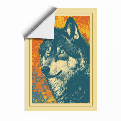 Wolf in Winter Vintage - Framed Print