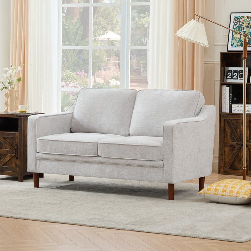 Barton 56'' Upholstered Loveseat Sofa, Sliver Gray