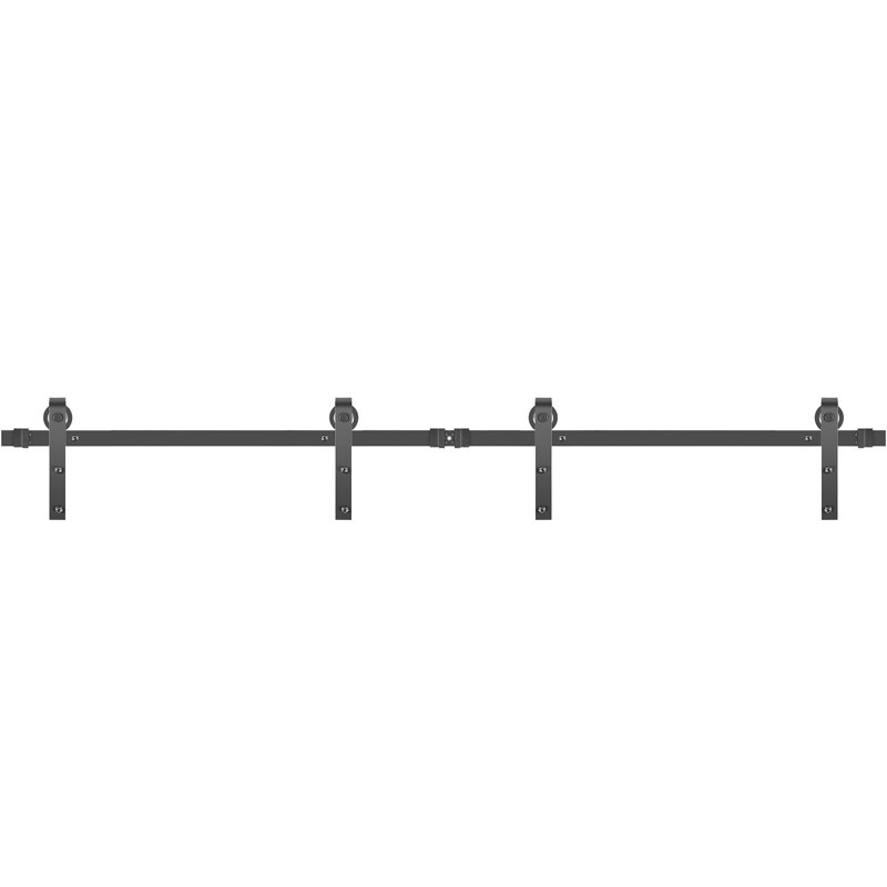 Heavy-Duty Black Steel Sliding Barn Door Hardware Kit