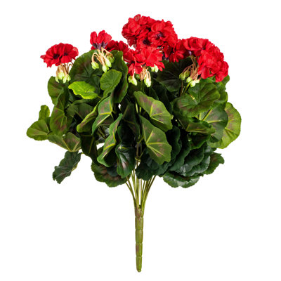 Buisson de géranium artificiel 17,5 "en polyester