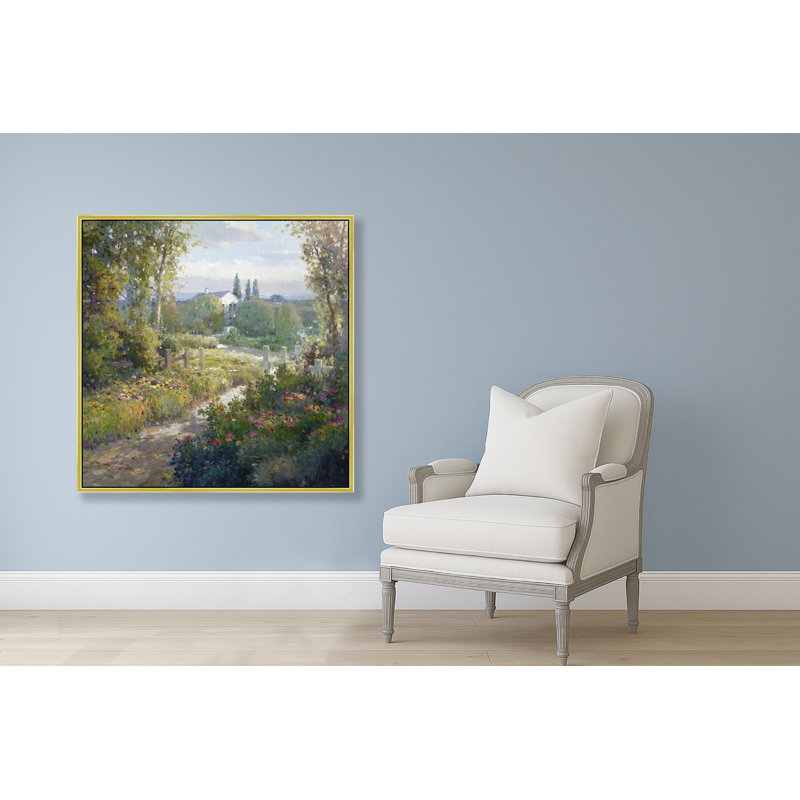 Country Lane To The House Print, Gold, 26" H x 26" W