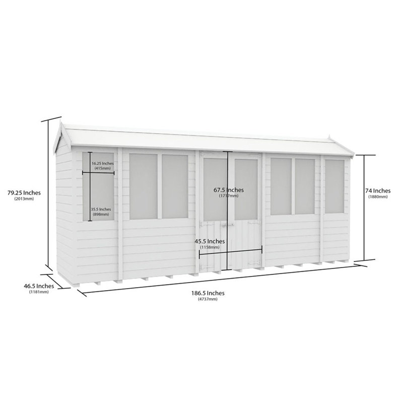 4ft x 16ft Apex Summer House