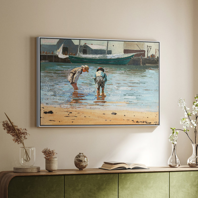 Paysage rétro - CVII, Toile encadrée flottée blanche, H 27 po x l 41 po x P 2 po