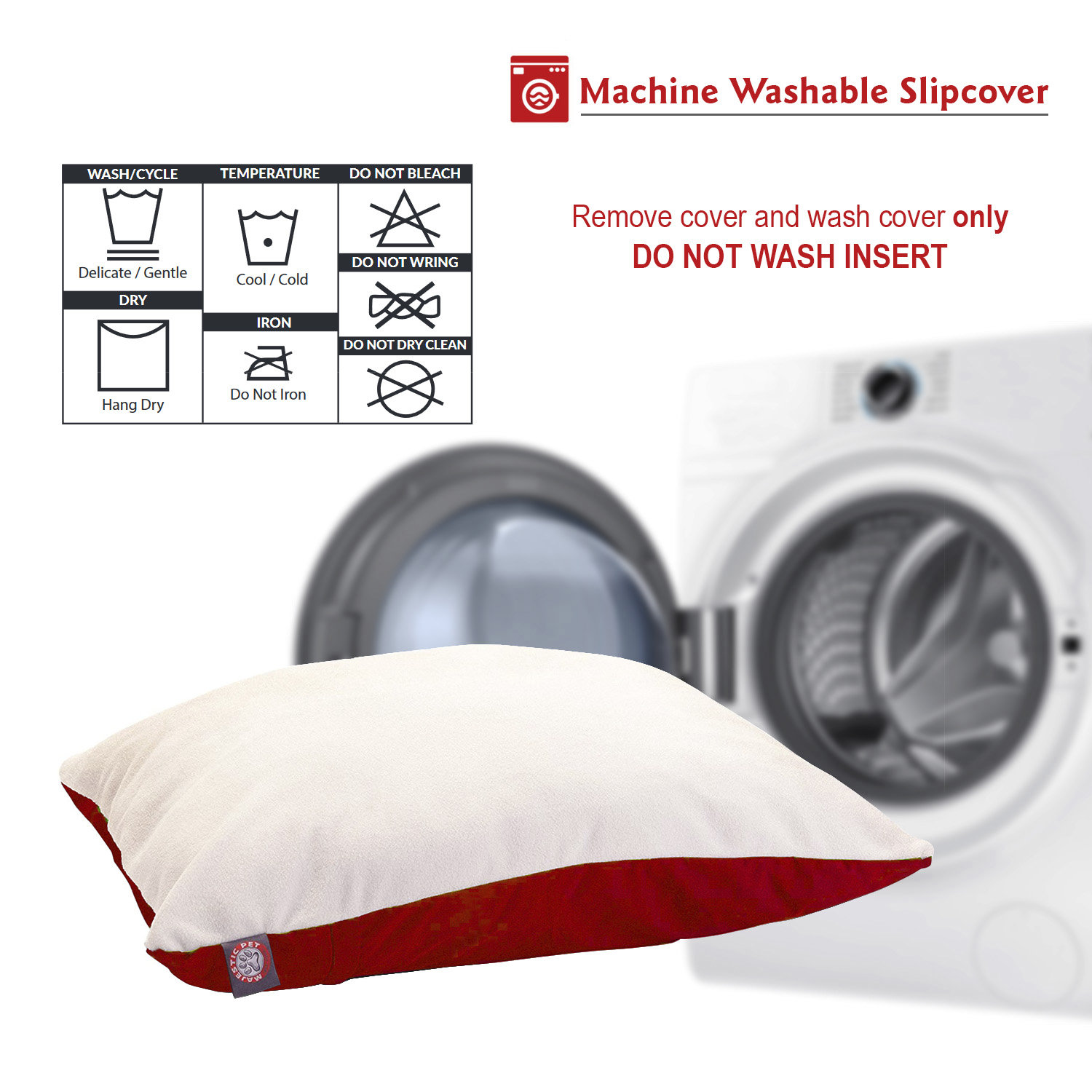 Rory Classic Pet Bed, Red, Large