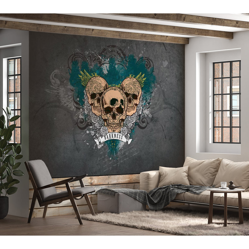 Murale Earlynn, L 9,17 pi x l 13,08 pi, Gris/vert