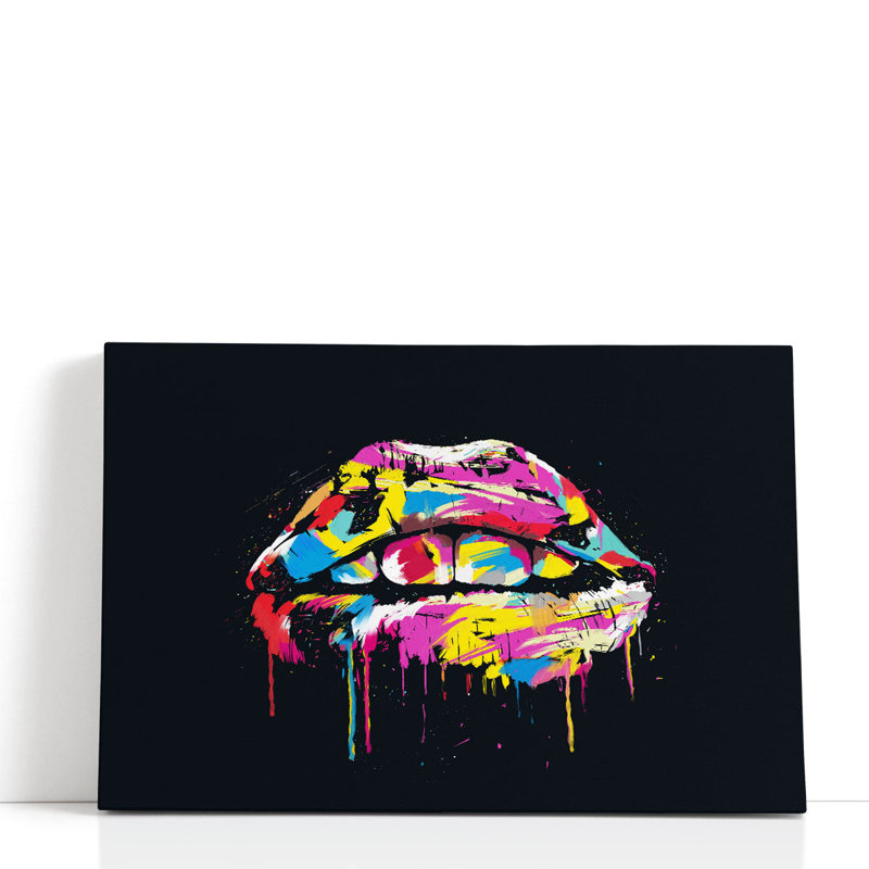 Lèvres - reproduction d'art sur toile, H 20 po x l 30 po