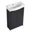 Meuble-lavabo autoportant avec lavabo et support de rangement-434862009