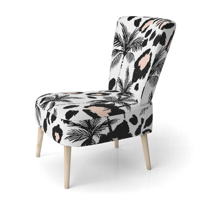 Palmiers noirs - Chaise d'appoint rembourrée en velours